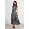 imagePRETTYGARDEN Womens Halter Neck Floral Long Maxi Dress Casual Sleeveless Backless Dresses Loose Ruffle Sundress with BeltBlack Leopard