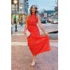 imagePRETTYGARDEN Womens Halter Neck Floral Long Maxi Dress Casual Sleeveless Backless Dresses Loose Ruffle Sundress with BeltRed