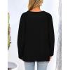 imagePRETTYGARDEN Womens Knit Fall Sweaters Long Sleeve Pullover Crewneck Split Hem Oversized Tunic Sweater Tops Winter ClothingBlack