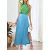 imagePRETTYGARDEN Womens Long Formal Satin Dress Mock Neck Sleeveless Side Slit Flowy Maxi Tank Dresses GreenSky BlueMedium