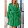 imagePRETTYGARDEN Womens Long Sleeve Spring Dress 2025 Casual Fall V Neck A Line Hollow Out Eyelet Wedding Guest Short Dresses