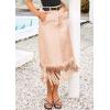 imagePRETTYGARDEN Womens Metallic Midi Party Skirt Casual High Waisted Fringe Shiny Y2K Long Pencil Skirts Fall Clothes