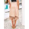 imagePRETTYGARDEN Womens Metallic Midi Party Skirt Casual High Waisted Fringe Shiny Y2K Long Pencil Skirts Fall Clothes