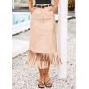 imagePRETTYGARDEN Womens Metallic Midi Party Skirt Casual High Waisted Fringe Shiny Y2K Long Pencil Skirts Fall Clothes