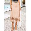 imagePRETTYGARDEN Womens Metallic Midi Party Skirt Casual High Waisted Fringe Shiny Y2K Long Pencil Skirts Fall Clothes