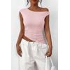 imagePRETTYGARDEN Womens Off The Shoulder Y2K Tops 2026 Summer Sleeveless Asymmetrical Ruched Going Out Tank Top Fashion ClothingLight Pink