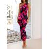 imagePRETTYGARDEN Womens One Shoulder Bodycon Dresses Summer 2026 Ruched Floral Beach Cocktail Wedding Guest DressFloral Black Rose Red