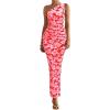 imagePRETTYGARDEN Womens One Shoulder Bodycon Dresses Summer 2026 Ruched Floral Beach Cocktail Wedding Guest DressFloral Orange