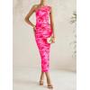 imagePRETTYGARDEN Womens One Shoulder Bodycon Dresses Summer 2026 Ruched Floral Beach Cocktail Wedding Guest DressPink Floral