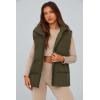 imagePRETTYGARDEN Womens Puffer Jacket Vests 2026 Fall Casual Sleeveless Stand Collar Zip Up Coats Warm Winter OuterwearArmy Green