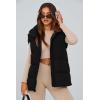 imagePRETTYGARDEN Womens Puffer Jacket Vests 2026 Fall Casual Sleeveless Stand Collar Zip Up Coats Warm Winter OuterwearBlack
