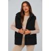 imagePRETTYGARDEN Womens Puffer Jacket Vests 2026 Fall Casual Sleeveless Stand Collar Zip Up Coats Warm Winter OuterwearBlack