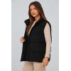 imagePRETTYGARDEN Womens Puffer Jacket Vests 2026 Fall Casual Sleeveless Stand Collar Zip Up Coats Warm Winter OuterwearBlack