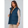 imagePRETTYGARDEN Womens Puffer Jacket Vests 2026 Fall Casual Sleeveless Stand Collar Zip Up Coats Warm Winter OuterwearDark Blue