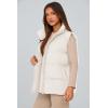 imagePRETTYGARDEN Womens Puffer Jacket Vests 2026 Fall Casual Sleeveless Stand Collar Zip Up Coats Warm Winter OuterwearWhite
