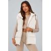 imagePRETTYGARDEN Womens Puffer Jacket Vests 2026 Fall Casual Sleeveless Stand Collar Zip Up Coats Warm Winter OuterwearWhite