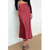 imagePRETTYGARDEN Womens Satin Skirts Dressy Casual 2026 Fall High Waisted Cocktail Wedding Flowy Elegant A Line Midi SkirtBean Paste Pink