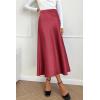 imagePRETTYGARDEN Womens Satin Skirts Dressy Casual 2026 Fall High Waisted Cocktail Wedding Flowy Elegant A Line Midi SkirtBean Paste Pink
