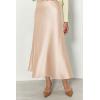 imagePRETTYGARDEN Womens Satin Skirts Dressy Casual 2026 Fall High Waisted Cocktail Wedding Flowy Elegant A Line Midi SkirtBeige