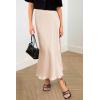 imagePRETTYGARDEN Womens Satin Skirts Dressy Casual 2026 Fall High Waisted Cocktail Wedding Flowy Elegant A Line Midi SkirtBeige
