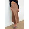imagePRETTYGARDEN Womens Satin Skirts Dressy Casual 2026 Fall High Waisted Cocktail Wedding Flowy Elegant A Line Midi SkirtCoffee