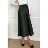 imagePRETTYGARDEN Womens Satin Skirts Dressy Casual 2026 Fall High Waisted Cocktail Wedding Flowy Elegant A Line Midi SkirtDark Army Green