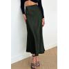imagePRETTYGARDEN Womens Satin Skirts Dressy Casual 2026 Fall High Waisted Cocktail Wedding Flowy Elegant A Line Midi SkirtDark Army Green