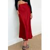imagePRETTYGARDEN Womens Satin Skirts Dressy Casual 2026 Fall High Waisted Cocktail Wedding Flowy Elegant A Line Midi SkirtDark Red