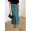 imagePRETTYGARDEN Womens Satin Skirts Dressy Casual 2026 Fall High Waisted Cocktail Wedding Flowy Elegant A Line Midi SkirtLake Blue