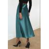 imagePRETTYGARDEN Womens Satin Skirts Dressy Casual 2026 Fall High Waisted Cocktail Wedding Flowy Elegant A Line Midi SkirtLake Blue
