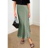imagePRETTYGARDEN Womens Satin Skirts Dressy Casual 2026 Fall High Waisted Cocktail Wedding Flowy Elegant A Line Midi SkirtLight Green