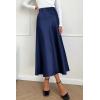 imagePRETTYGARDEN Womens Satin Skirts Dressy Casual 2026 Fall High Waisted Cocktail Wedding Flowy Elegant A Line Midi SkirtNavy