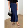 imagePRETTYGARDEN Womens Satin Skirts Dressy Casual 2026 Fall High Waisted Cocktail Wedding Flowy Elegant A Line Midi SkirtNavy