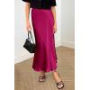 imagePRETTYGARDEN Womens Satin Skirts Dressy Casual 2026 Fall High Waisted Cocktail Wedding Flowy Elegant A Line Midi SkirtRose Red