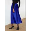 imagePRETTYGARDEN Womens Satin Skirts Dressy Casual 2026 Fall High Waisted Cocktail Wedding Flowy Elegant A Line Midi SkirtRoyal Blue