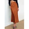 imagePRETTYGARDEN Womens Satin Skirts Dressy Casual 2026 Fall High Waisted Cocktail Wedding Flowy Elegant A Line Midi SkirtRust Red