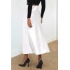 imagePRETTYGARDEN Womens Satin Skirts Dressy Casual 2026 Fall High Waisted Cocktail Wedding Flowy Elegant A Line Midi SkirtWhite