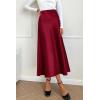 imagePRETTYGARDEN Womens Satin Skirts Dressy Casual 2026 Fall High Waisted Cocktail Wedding Flowy Elegant A Line Midi SkirtWine Red