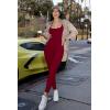 imagePRETTYGARDEN Womens Sexy Bodycon Jumpsuits Short Sleeve Square Neck Ribbed Knit One Piece Outfit Summer Rompers Pants RedMedium