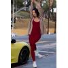 imagePRETTYGARDEN Womens Sexy Bodycon Jumpsuits Short Sleeve Square Neck Ribbed Knit One Piece Outfit Summer Rompers Pants RedMedium