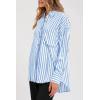 imagePRETTYGARDEN Womens Striped Button Down Shirt Spring 2025 Oversized Collared Long Sleeve Office Work Blouses Tops