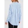 imagePRETTYGARDEN Womens Striped Button Down Shirt Spring 2025 Oversized Collared Long Sleeve Office Work Blouses Tops