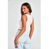 imagePRETTYGARDEN Womens Summer 2 Piece Tank Top Ribbed Knit Square Neck Sleeveless Basic Yoga Workout Crop Tops Shirts Cami White CamelLarge