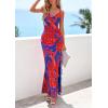 imagePRETTYGARDEN Womens Summer Beach Wedding Guest Dress Bodycon Floral Maxi Dresses 2026 Spring Tropical Vacation SundressesBlue Red Floral