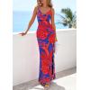 imagePRETTYGARDEN Womens Summer Beach Wedding Guest Dress Bodycon Floral Maxi Dresses 2026 Spring Tropical Vacation SundressesBlue Red Floral
