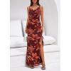 imagePRETTYGARDEN Womens Summer Beach Wedding Guest Dress Bodycon Floral Maxi Dresses 2026 Spring Tropical Vacation SundressesBrown Floral