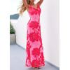 imagePRETTYGARDEN Womens Summer Beach Wedding Guest Dress Bodycon Floral Maxi Dresses 2026 Spring Tropical Vacation SundressesPink Rose Red Floral