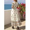 imagePRETTYGARDEN Womens Summer Boho Maxi Dress 2026 Trendy Short Sleeve V Neck Flowy Beach Floral Dresses with PocketsApricot