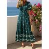 imagePRETTYGARDEN Womens Summer Boho Maxi Dress 2026 Trendy Short Sleeve V Neck Flowy Beach Floral Dresses with PocketsPeacock Blue