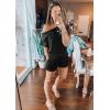 imagePRETTYGARDEN Womens Summer Casual Off Shoulder Rompers Short Sleeve Loose One Piece Jumpsuit with Pockets